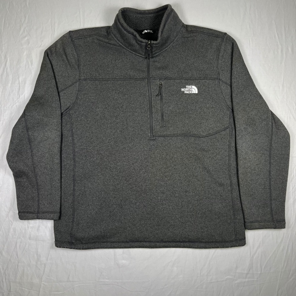 The North Face Gordon Lyons Pullover Mens XL Grey 1/4 Zip Sweater Fleece